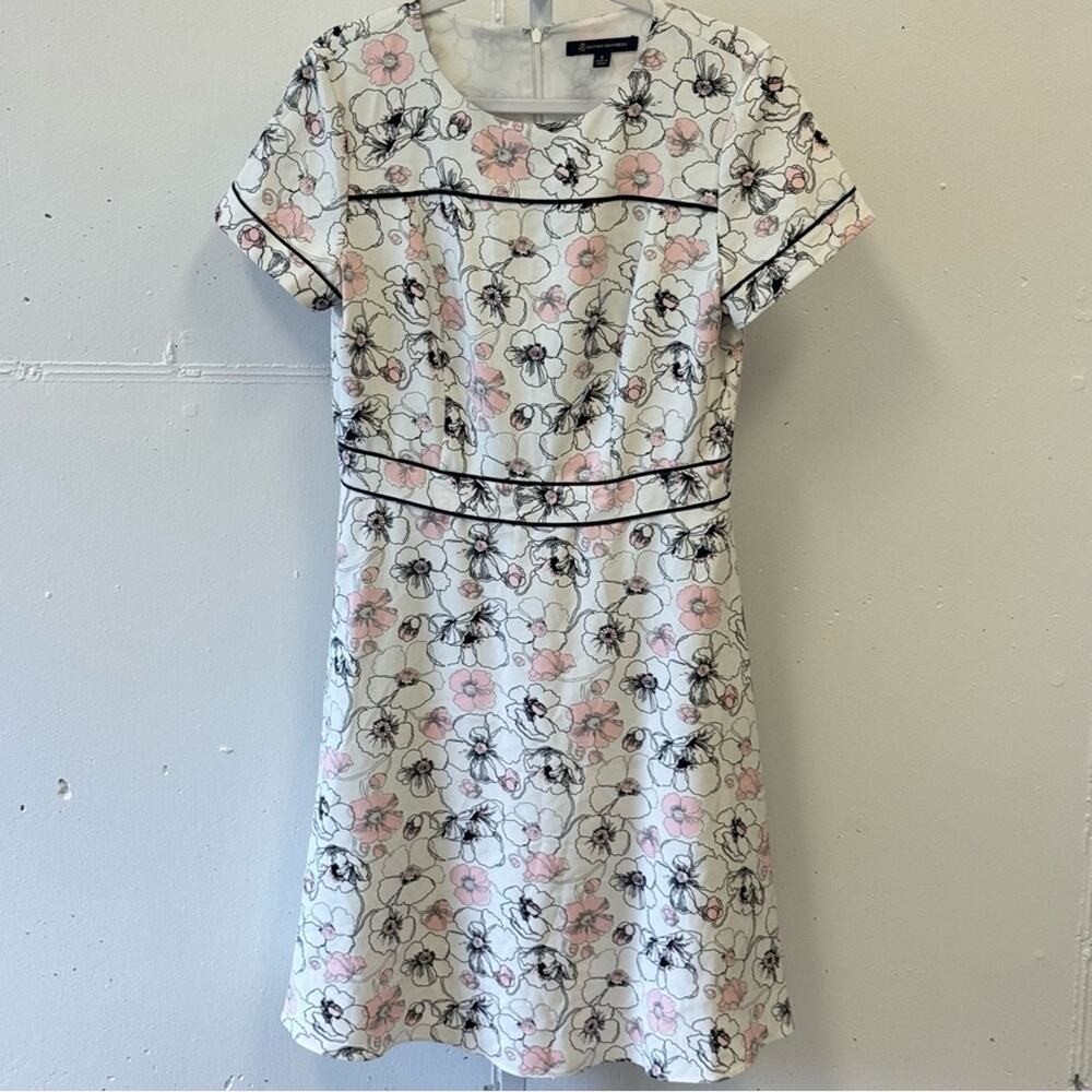 Brooks Brothers Floral Short Sleeve‎ Knee Length A-line Dress Sz 8